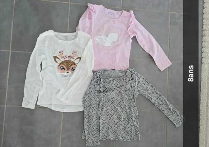 Lot de 3 tee shirt manches longues