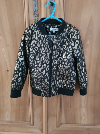 Veste bomber léopard fille