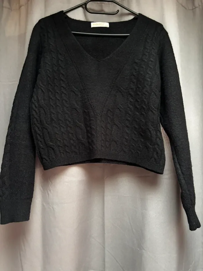 Ensemble pull robe, jupe et pulls noirs, magnifique robe dentelle et tulle noire taille S/M - photo numéro 6