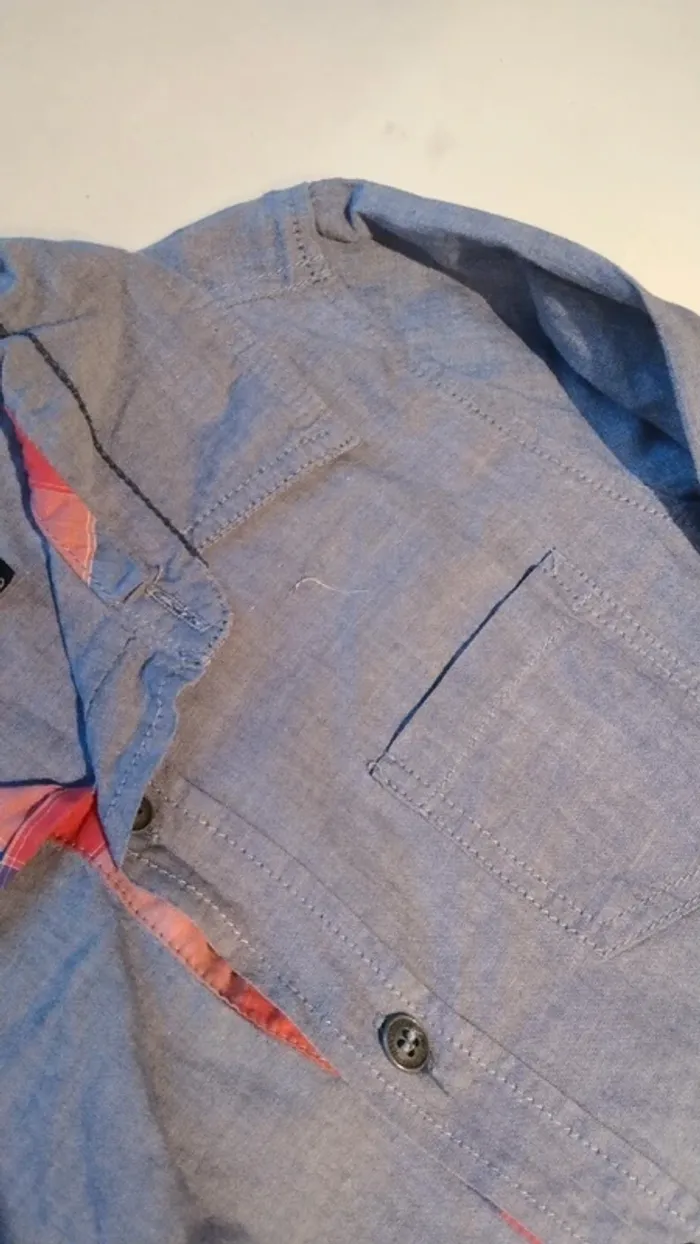 chemise manches longues bleu jean bourget 6 ans - photo numéro 3