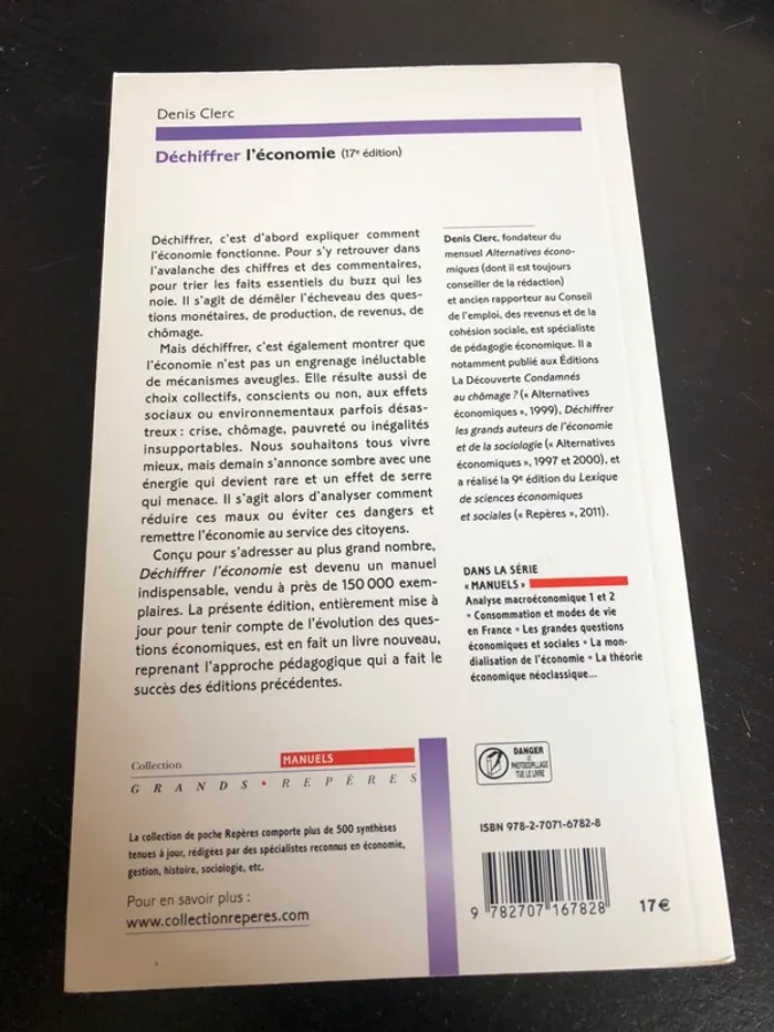 Livre « déchiffrer l’économie » de Denis Clerc - photo numéro 2