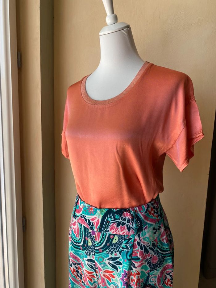 T-shirt satin corail Dixie M - photo numéro 6