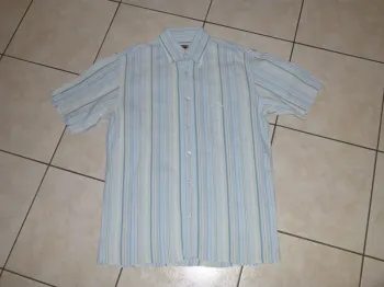 chemise manche courte bleu rayé Mise au Green  taille M