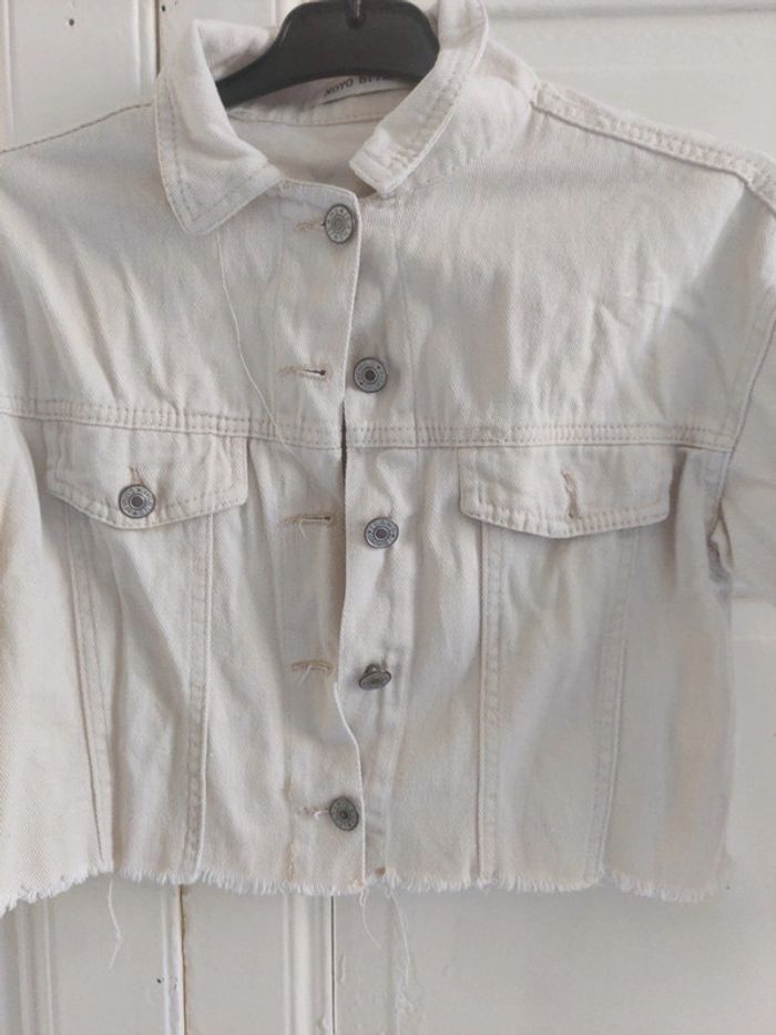 Veste courte jean crème 8 ans - photo numéro 2
