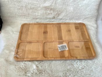 Plateau apéritif en bois de bambou 33 x 29,5 cm