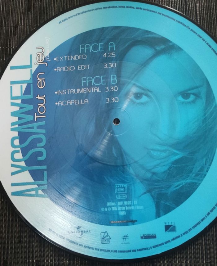 Disque vinyle picture - Alyssa Well - euro dance latino DJ - photo numéro 2