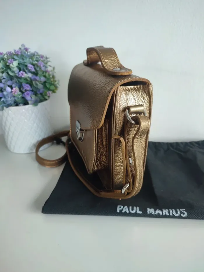 Sac en cuir Mademoiselle Georges XS doré Paul Marius - photo numéro 8