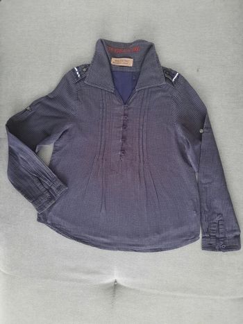 Chemisier à manches longues IKKS 5 ans bleu marine à petits carreaux