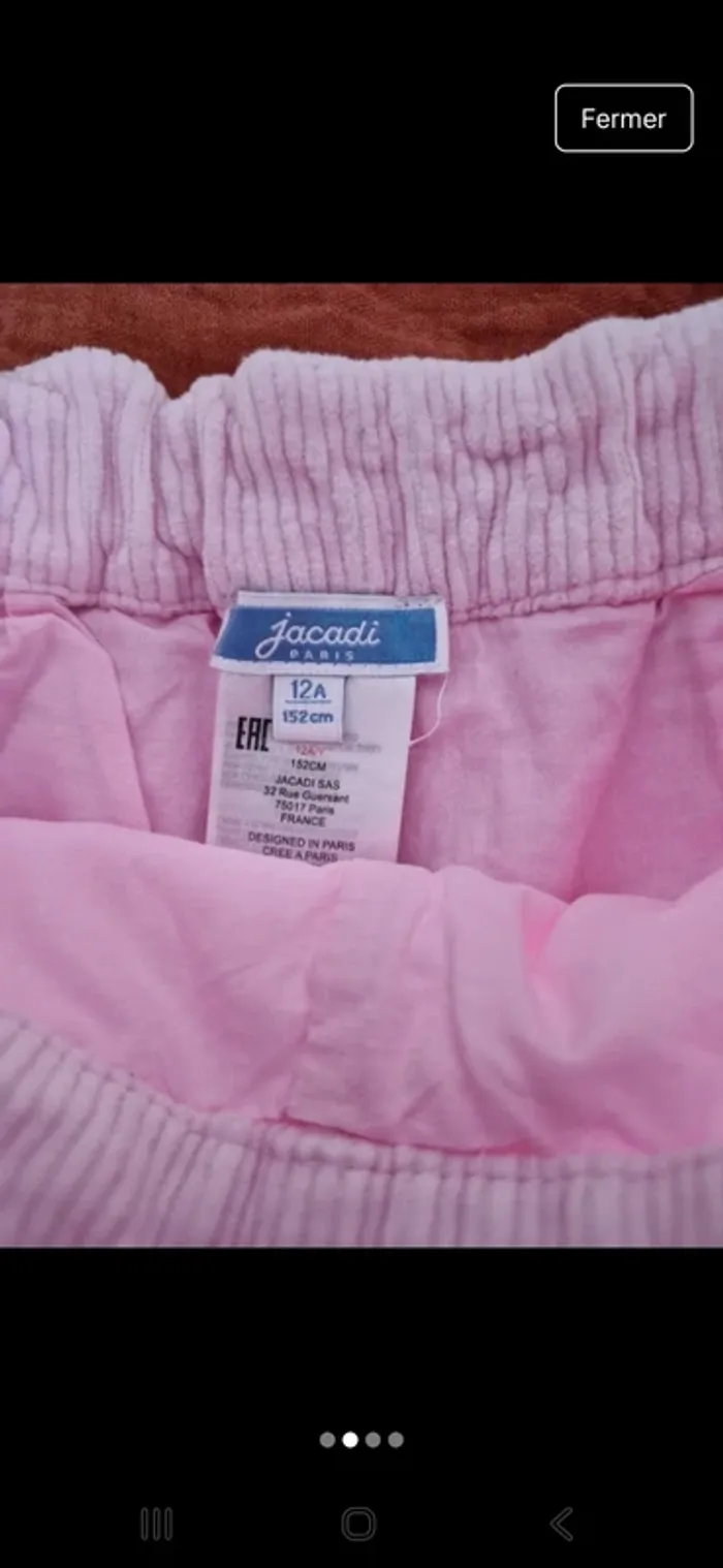 Short velours rose jacadi - photo numéro 2
