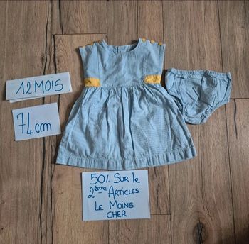 Robe obaïbi cérémonie mariage 74 cm neuf