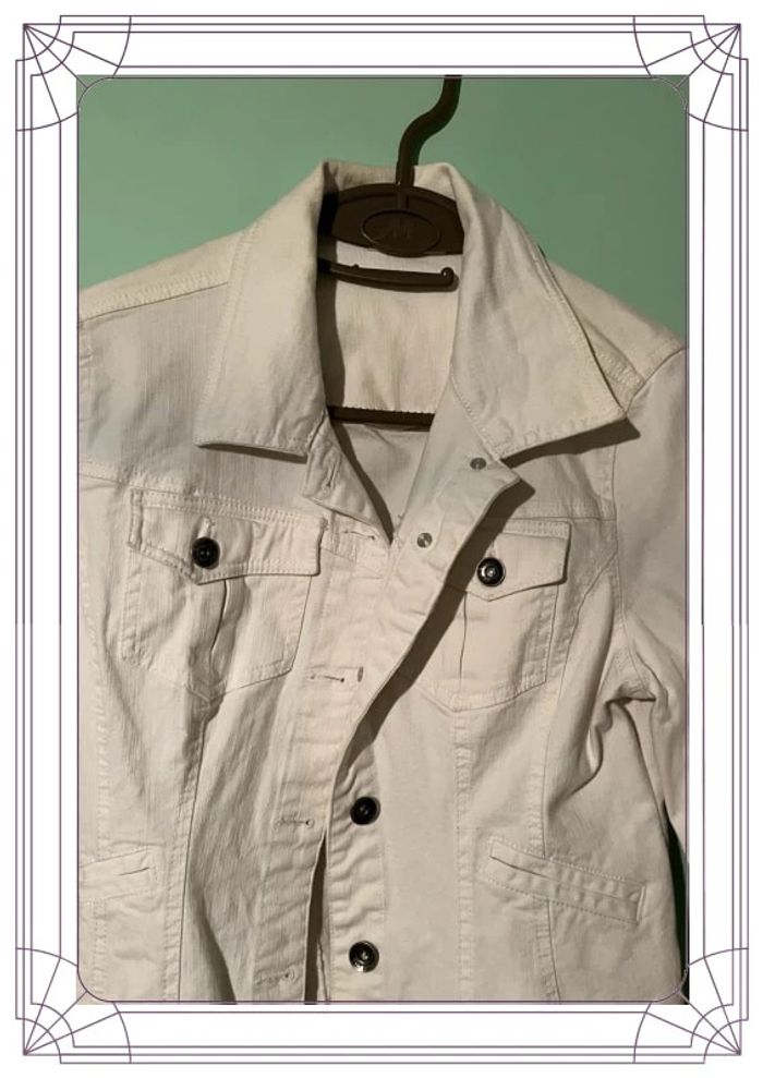 Veste en jean blanc OCCAZ Taille 36 / S - photo numéro 3