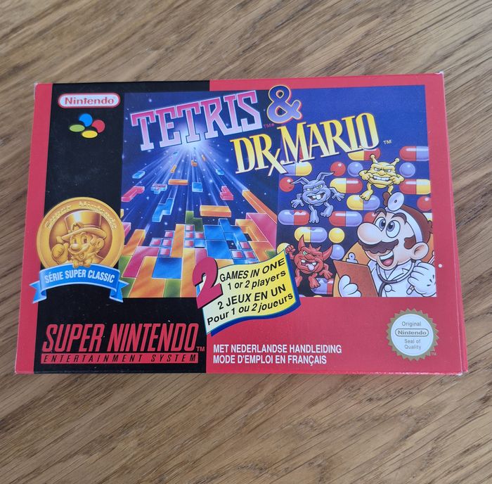 Jeu Tetris & Dr.X Mario Super nintendo Snes Super classic Complet Fah Quasi Neuf