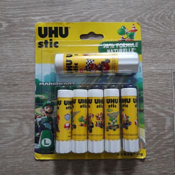 Lot de 6 tubes de colle Mario Kart Uhu Stic NEUF