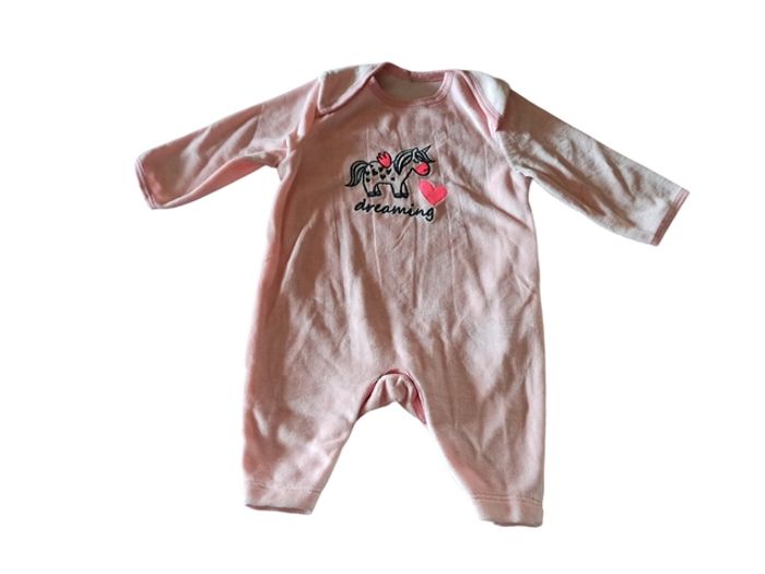 Grenouillère velours 1 mois