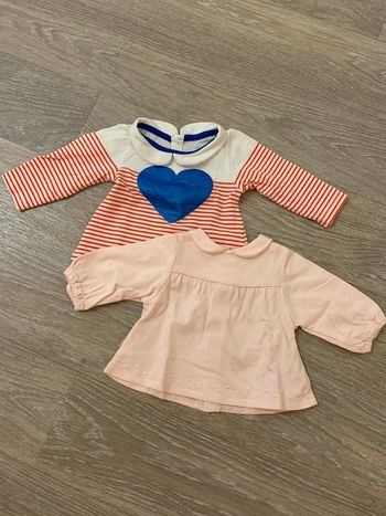 Lot de 2 t-shirt manches longues fille 1 mois
