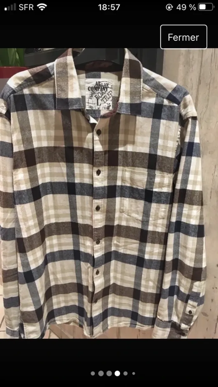 Magnifique chemise homme en L toute douce toute chaude excellent état de la boutique Armand Thiery - photo numéro 4