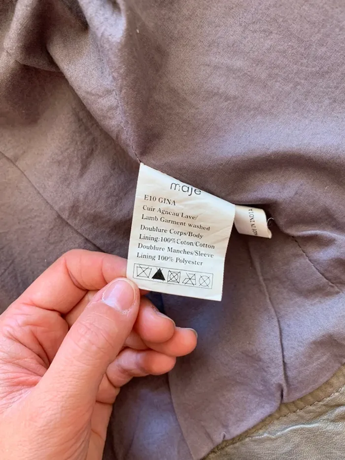 Veste en cuir d’agneau Maje taille M - photo numéro 9