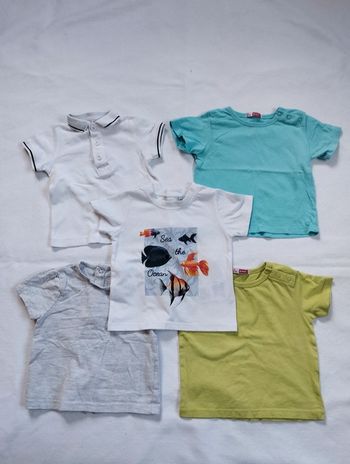 Lot t-shirts manches courtes garçon 12 mois