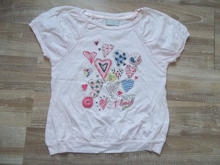 T-shirt rose à coeurs DPAM 8 ans