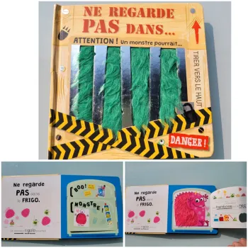 Livre à toucher animé : Ne regarde pas dans .. attention un monstre pourrait ..