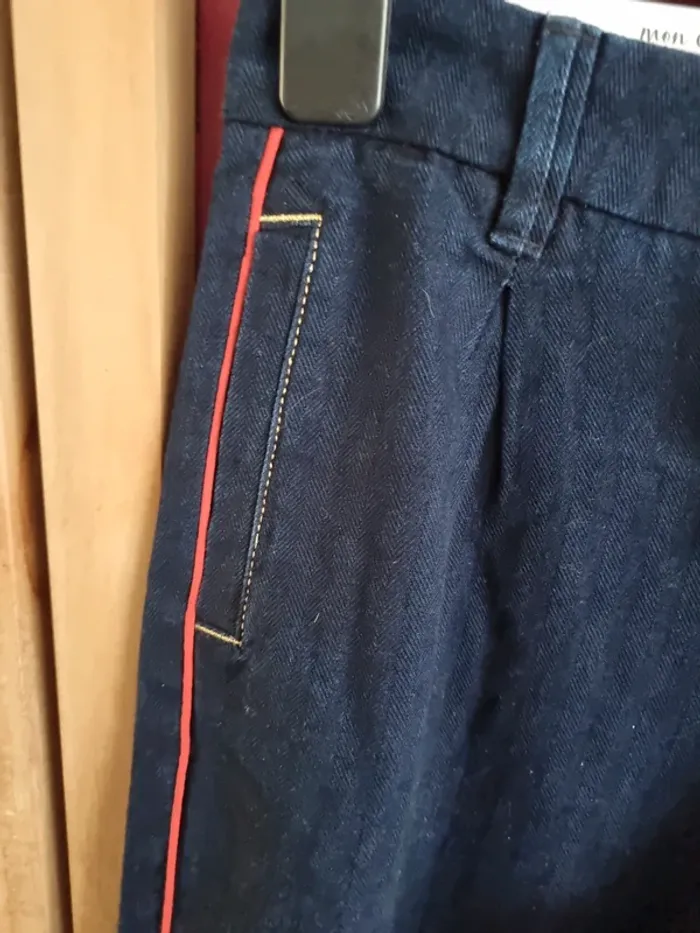 Pantalon camaïeu neuf chino bleu foncé 36 - photo numéro 3