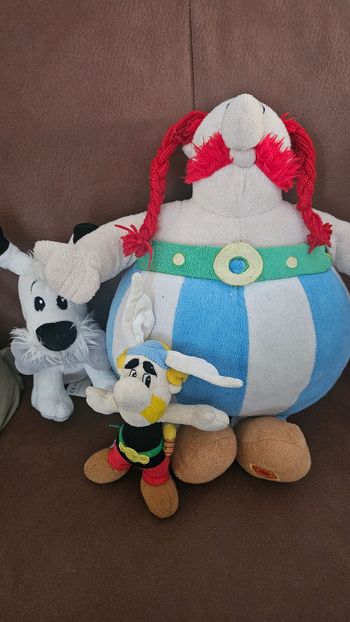 Peluches Obélix,  Astérix et Idéfix