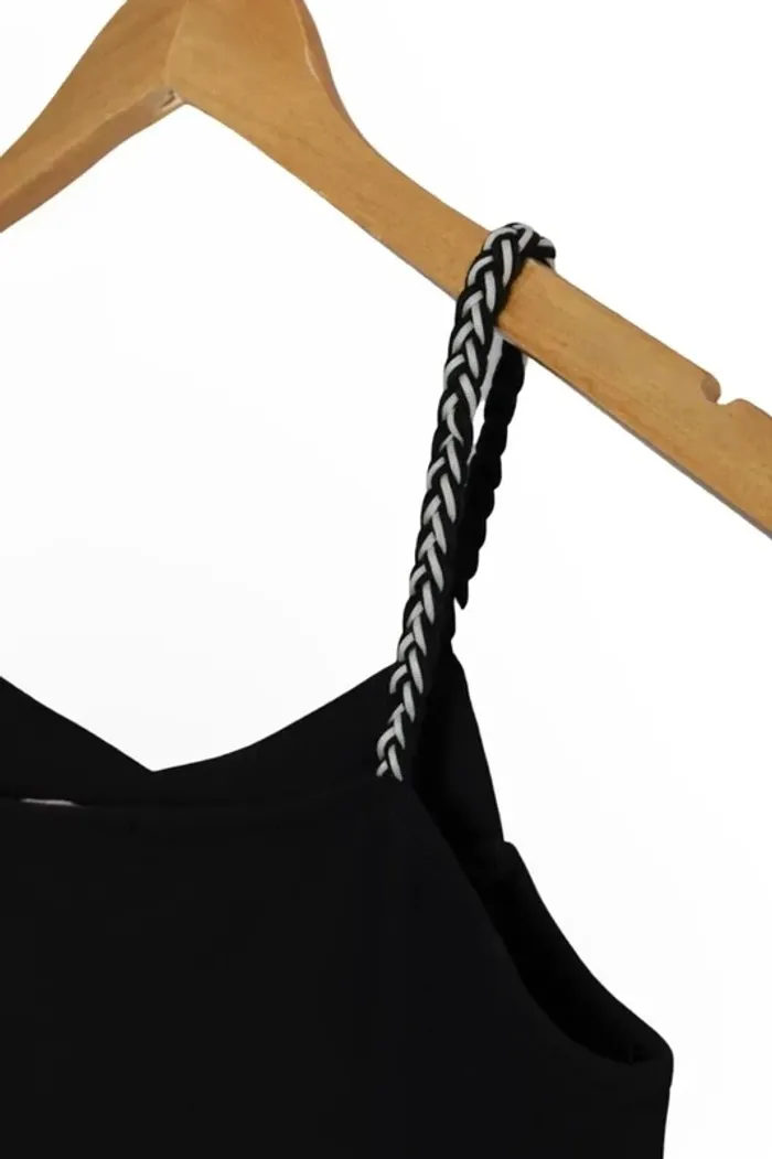 Top court dentelle brodée noir et blanc Mystic Taille 3 - photo numéro 6