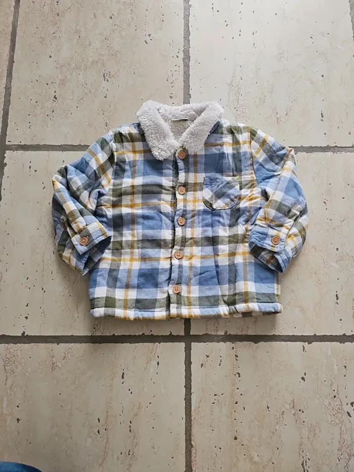Chemise chaude à carreaux bleu - Tape à l'œil - 24 mois/86 cm