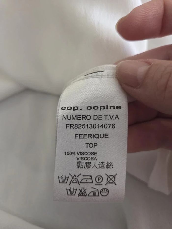 Top Cop Copine blanc taille S - photo numéro 7