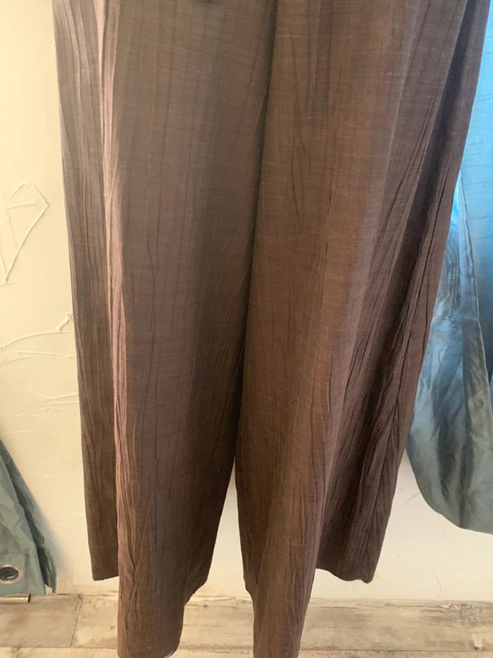 Ensemble 1 2 3 marron tailleur salopette jambes larges +blazer taille 42 - photo numéro 9