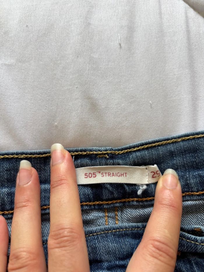 Jean Levi’s 505 straight bleu délavé taille basse taille L/40 L32 y2k vintage 00s - photo numéro 8