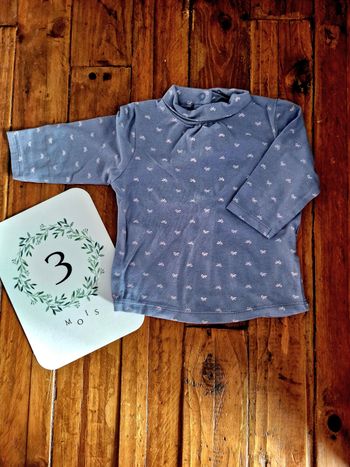 T-shirt manches longues col roulé fille