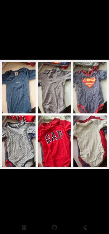 Lot 6 bodies 12 18 mois garcon