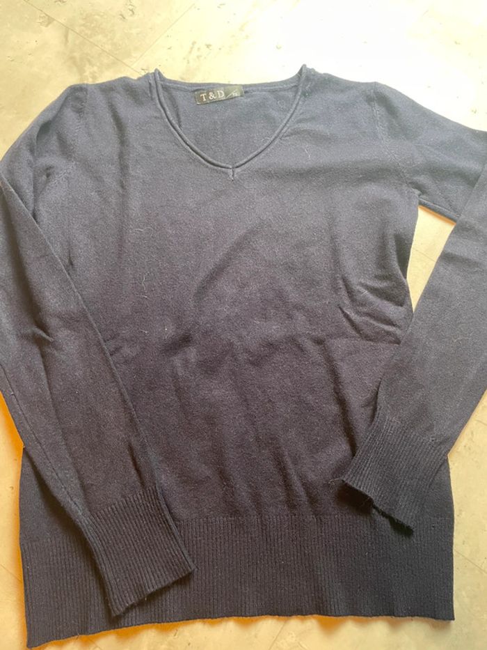 Pull col V marine - photo numéro 3