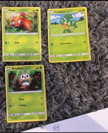 Cartes Pokémon base coloris vert