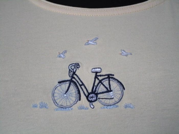 T-shirt jaune vintage vélo 38 TBE - photo numéro 4