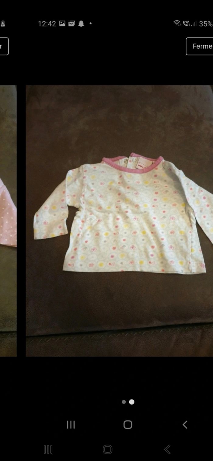 Lot 3 chemise manches longues fille 3 mois - photo numéro 3