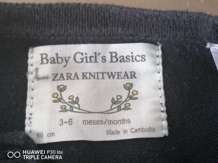 Gilet Zara Girls – 3-6 mois – Marine - photo numéro 2