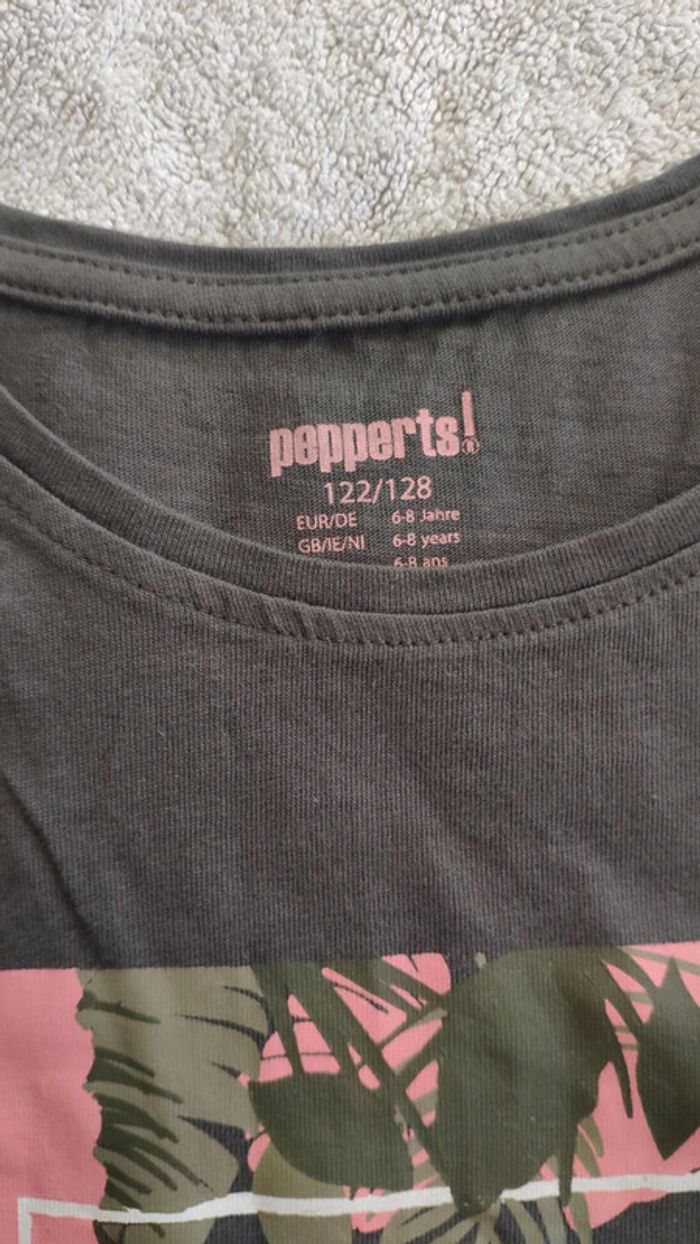 Pepperts Lot de 2 t-shirts manches courtes 8 ans rose marron vert - photo numéro 3