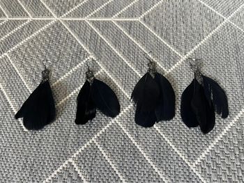 Boucles d’oreilles plumes noir