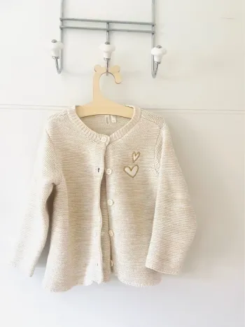 Gilet maille avec coeur