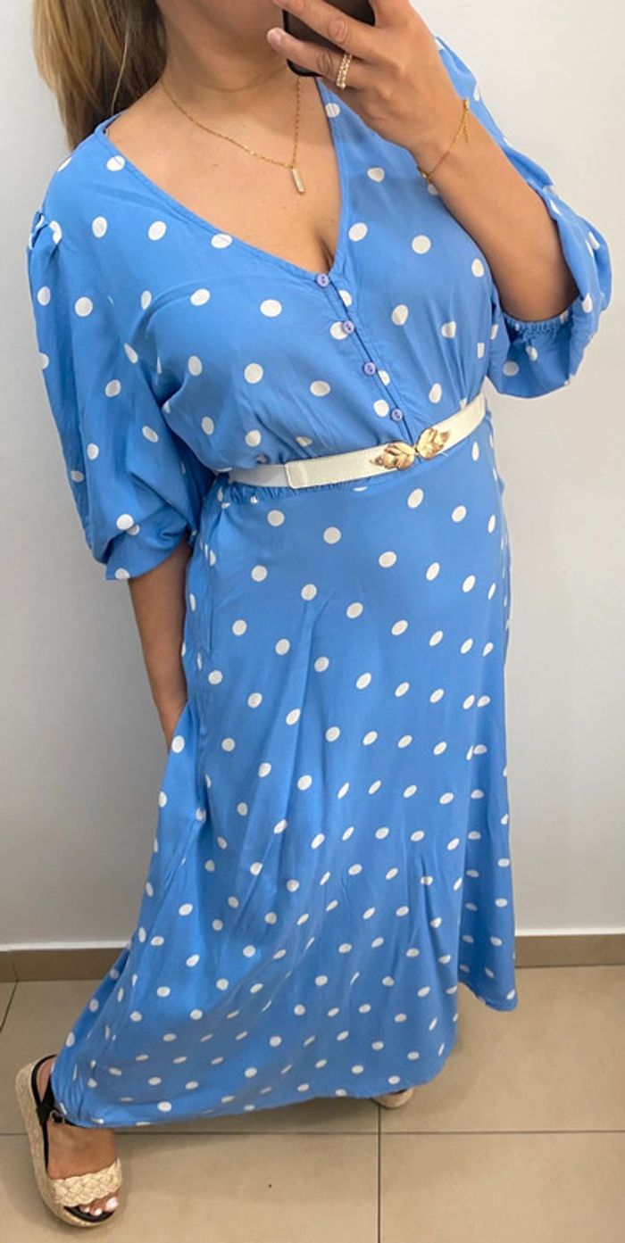 Robe Longue A Pois Taille L