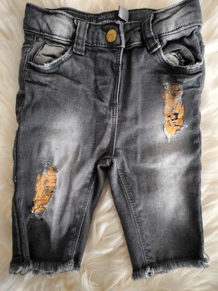 🩶 Superbe jean pantacourt Orchestra gris et doré 9 mois 🩶 - photo numéro 2