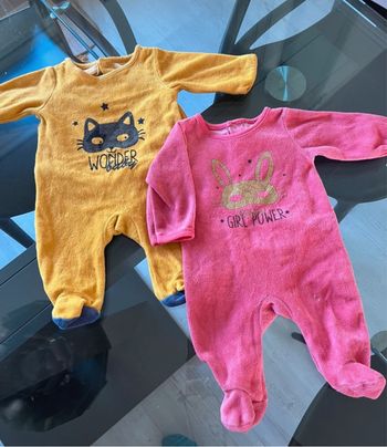 Lot 2 pyjama hiver 56 cm