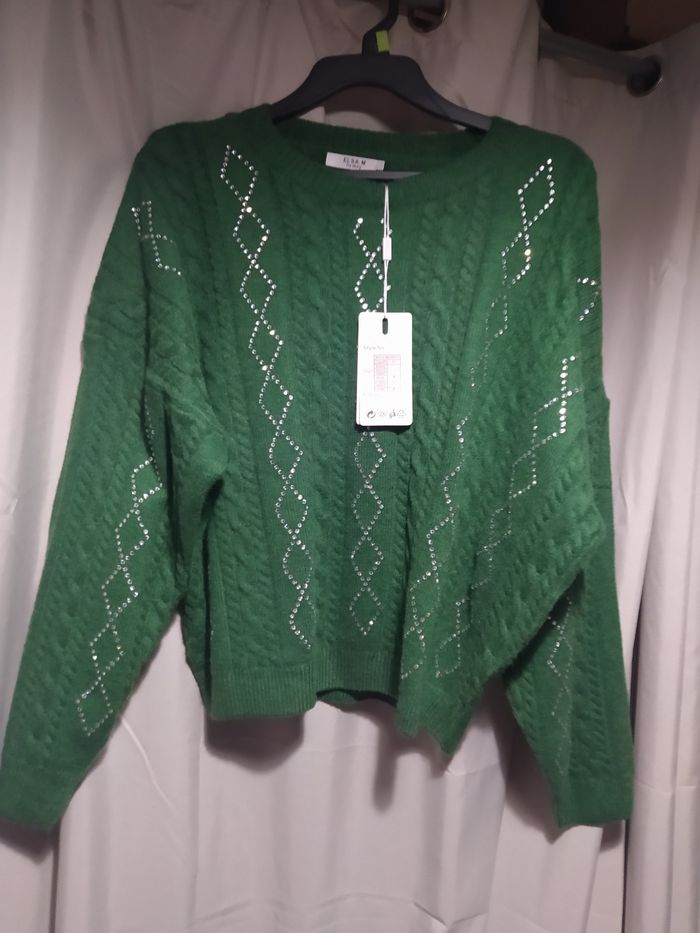 Pull à strass coupe loose taille unique neuf