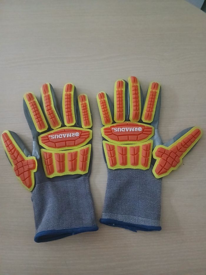 Gant de securite travail lourd nylon sableux micro - photo numéro 2