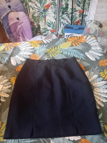 Jupe droite bleu marine