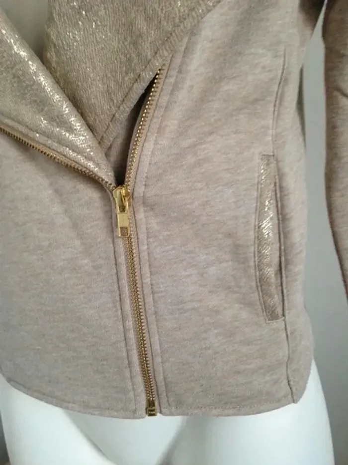 Veste blouson col V zippé doré 34 Marie Sixtine - photo numéro 5