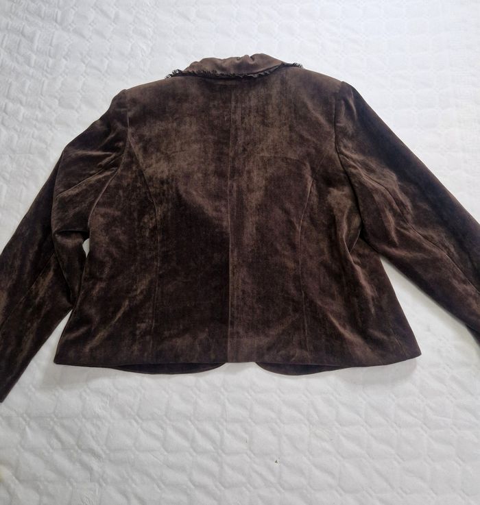 Veste vintage femme , taille L , marron , poches cœur - photo numéro 7