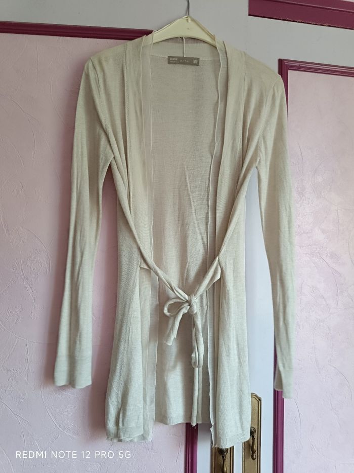 Gilet écru long Zara T.M (38) - photo numéro 2